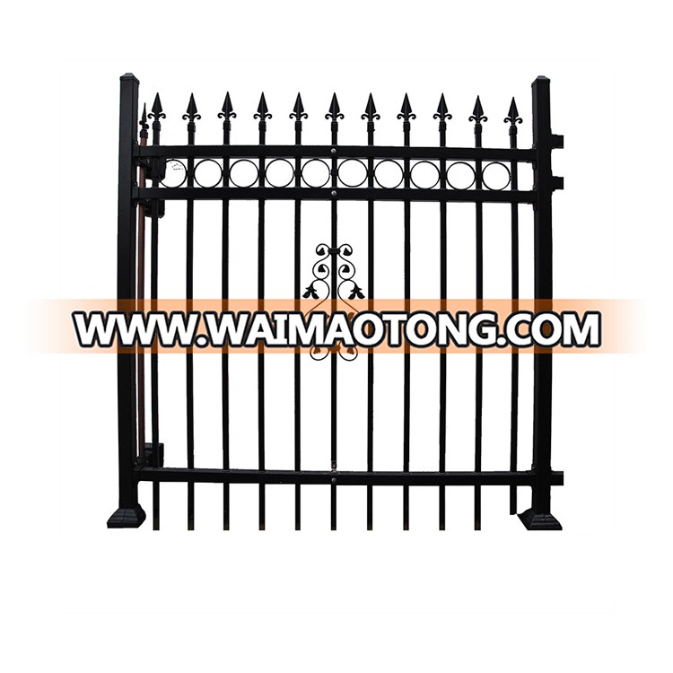 Powder coated security backyard metal steel picket fence